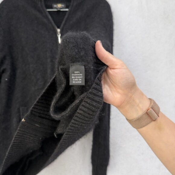 Glen Lyon Sweater Mens XL 100% Cashmere Full Zip Cardigan Mock Neck Pockets - Picture 6 of 9